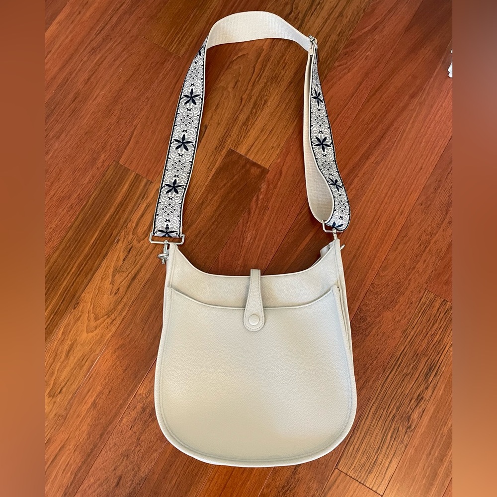 ah+dorned Vegan Leather Messenger Bag with Adjustable Guitar Strap